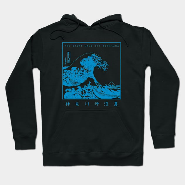 Great Wave Japan Kanagawa Blue Version Hoodie by SolidFive7